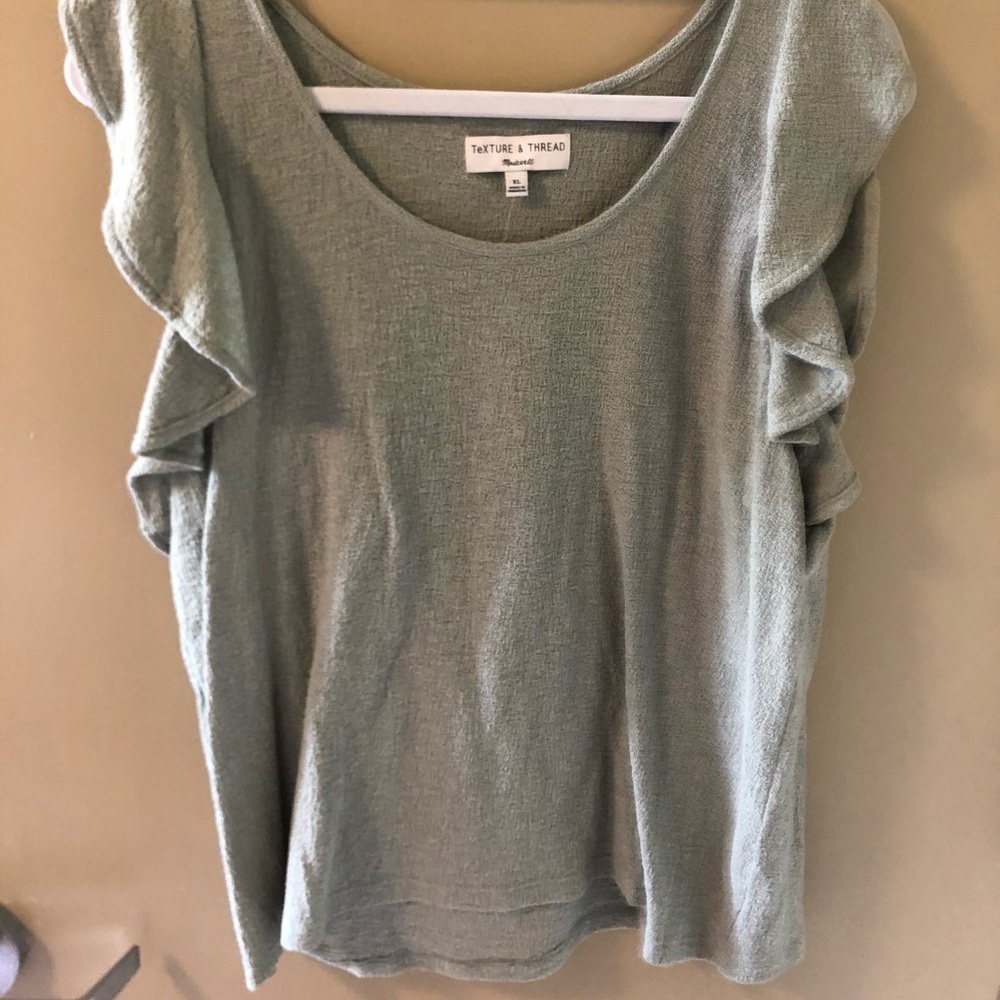 NWT MADEWELL Texture & Thread Ruffle Sleeve Tank - Picture 2 of 4